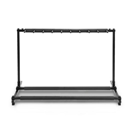 PYLE Guitar Rack – 9 Space Foldable Guitar Stand, Universal Portable & Collapsible Multi Guitar Holder, Easy Storage Guitar Support, Securely Holds Multiple Guitars- Acoustic, Electric, & Bass Guitars