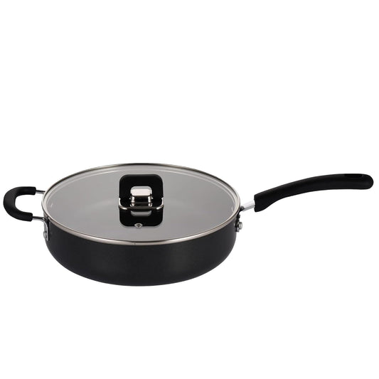 NutriChef Saute Pan with Lid-Non-Stick Stylish Kitchen Cookware with Foldable Knob, 3.7 Quart, Works with Model: NCCWSTKBLK (Black), One Size