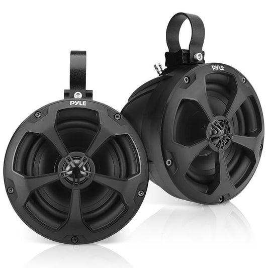 Pyle 2-Way Waterproof Off Road Speakers 1000 Watts - 5.25" Active Passive Marine Grade Wakeboard Tower Speakers System, Full Range Outdoor Stereo Speaker for ATV/UTV Jeep Boat - Pyle PLUTV53BTA