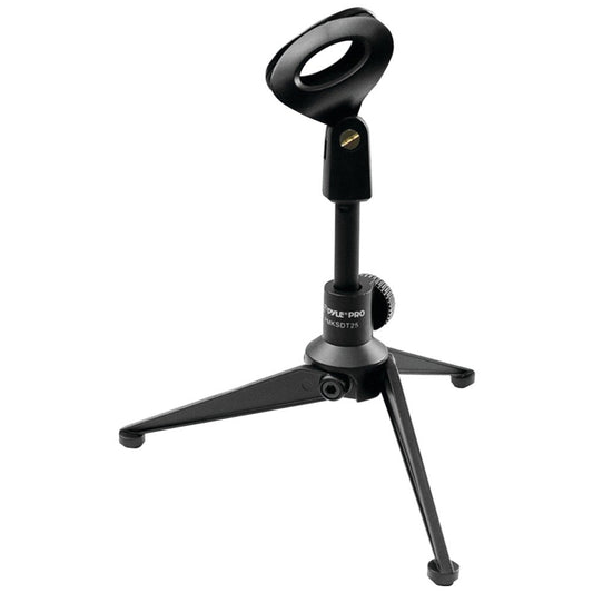Pyle Desktop Microphone Stand - Heavy Duty Die-Cast Metal Tripod - Adjustable height 4.7” to 8.7” H, Heavy Duty Clutch Supports up to 5 Lbs. - Ideal for Podcasts, Desktop Recording, Office - PMKSDT25