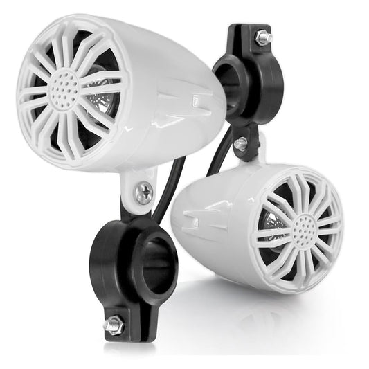 PyleUsa Marine Speakers, Boat Speakers, Waterproof Speakers, 2.25” Off-Road Sound System, 20W Marine Grade Passive Woofer, Full Range Stereo, White, Includes Mounting Brackets, Weatherproof