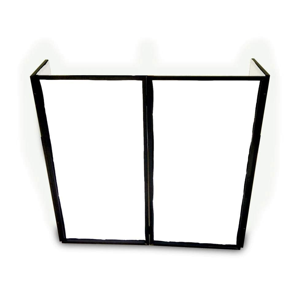 Pyle DJ Booth Foldable Cover Screen - Portable Event Facade Front Board Video Light Projector Display Scrim Panel with Folding Steel Frame Stand, Stretchable Material - PDJFAC12 (48"x24.2"x46" White)