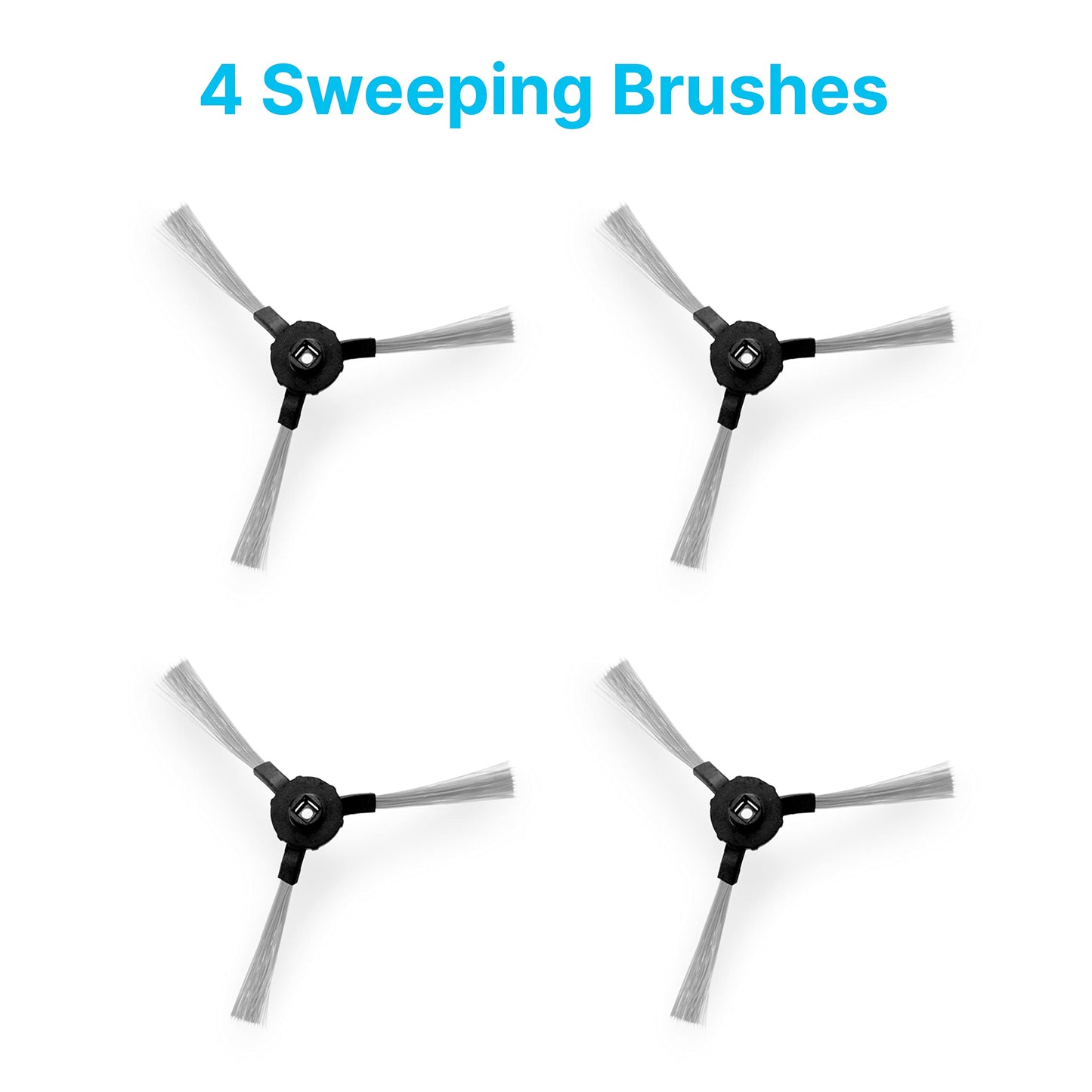 SereneLife PUCRCX70 Robot Vacuum Accessory Kit - (4) Sweeping Side Brushes, (2) Air Filter - Robot Vacuum Cleaner Replacement Parts and Accessory Kit Compatible Only with PUCRCX70 PRTPUCRCX7010