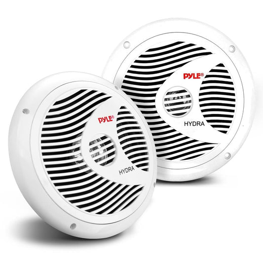 Pyle Marine Speakers, Boat Speakers, Marine Speaker, 8" 180W Waterproof, 4 Ohm, PP Cone, Rubber Surround, 1.5" Voice Coil, 20 Oz Magnet, White, Includes Speaker Wire & Mounting Hardware