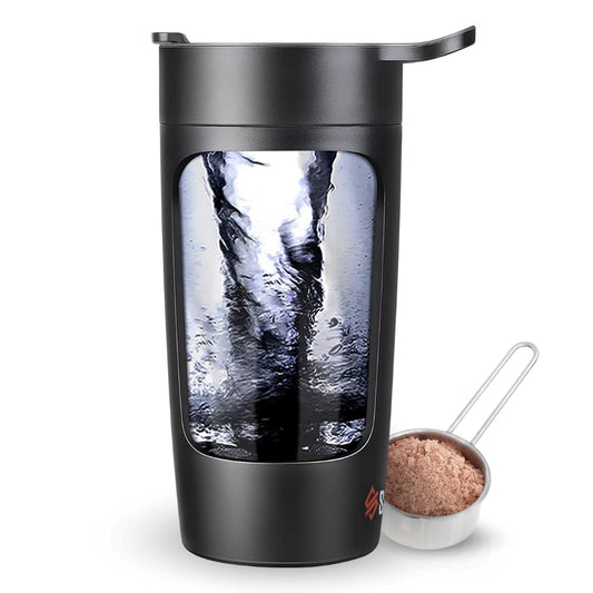 SQUATZ Electric Protein Shaker Bottle - Workout Blender Bottle - Portable Gym Shake Mixer, USB Rechargeable - 22oz