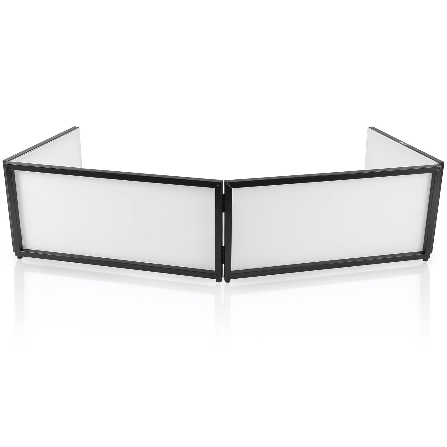 Pyle DJ Booth Foldable Cover Screen - Portable 5.6 ft Tabletop Event Facade Front Board Video Light Projector Display Scrim Panel -Folding Steel Frame Panel Stand, Stretchable Lycra Spandex PDJFAC02