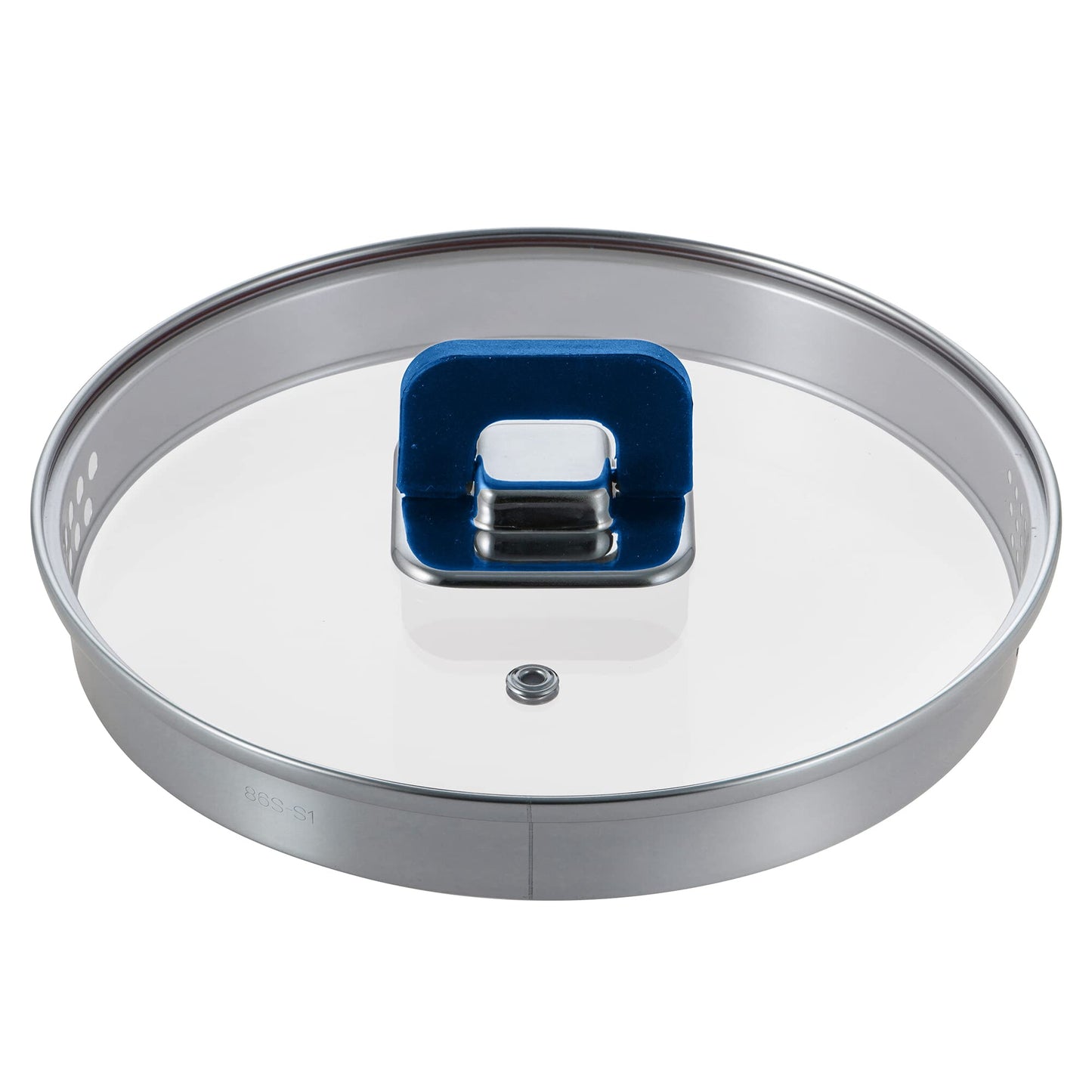 Nutrichef Lid For Saucepan Pot - Non-Stick Stylish Kitchen Cookware with Foldable Knob, PFOA Free, Works with Model: NCCWSTKBUL (Blue)