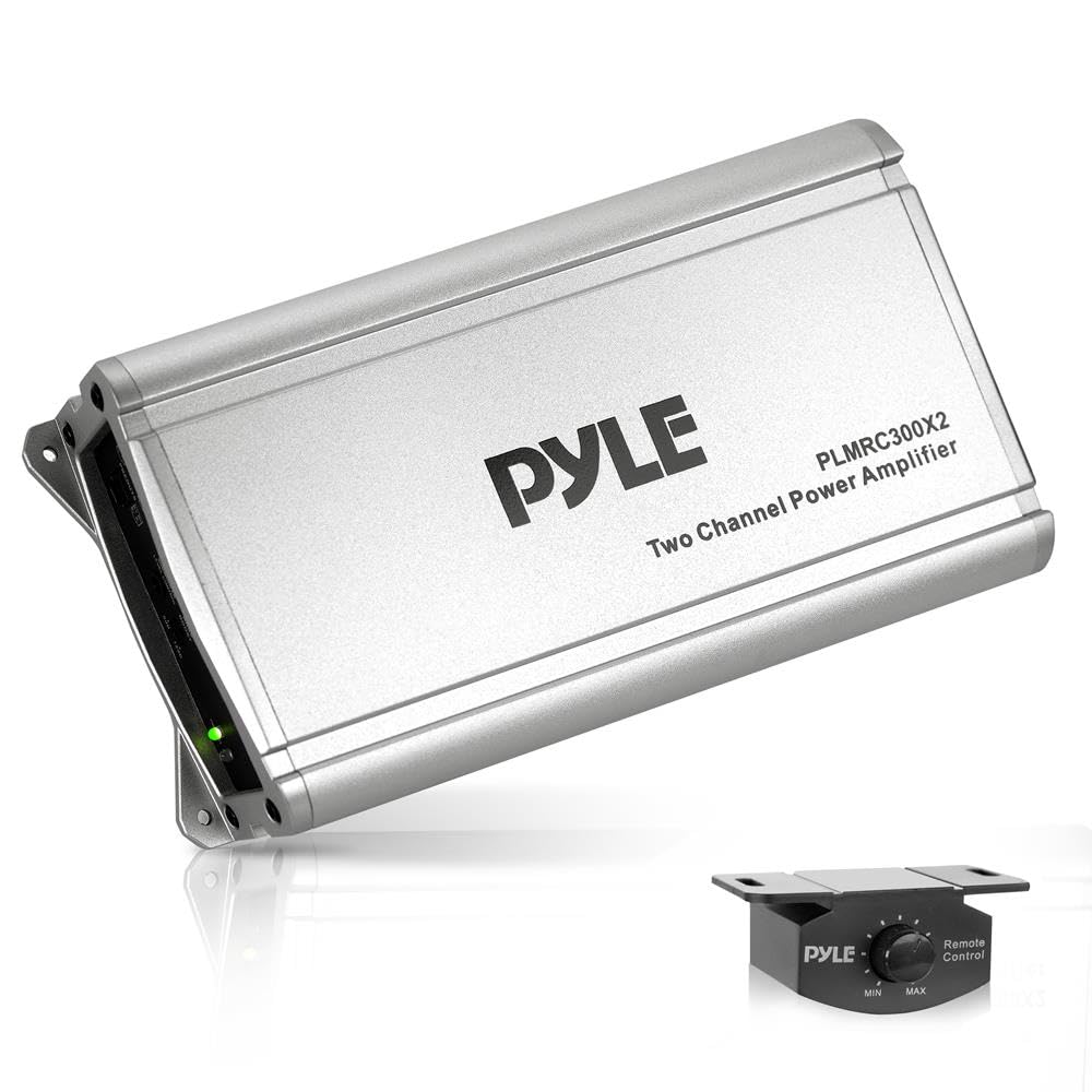PyleUsa 2 Channel Weather Resistant Audio Amplifier System, Class D Compact Designed Suit for Car, ATV, UTV, 4X4, Jeep, Motorcycle and Marine Vehicles
