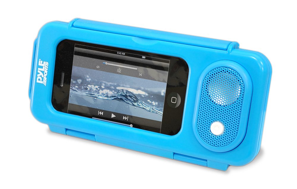 Pyle PWPS63BL Surf Sound Waterproof Portable Speaker Case for iPod, MP3 Player and Smartphone, Blue
