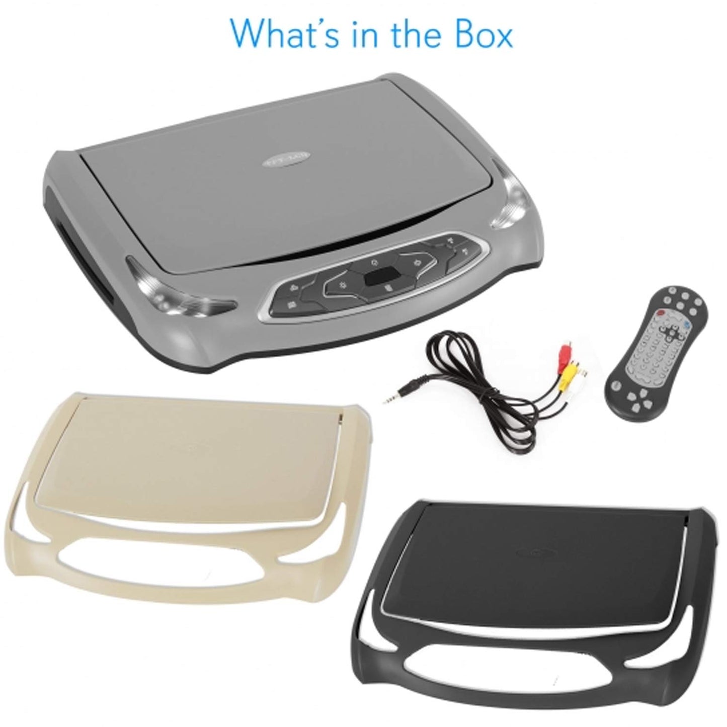 Pyle Car Roof Mount DVD Player Monitor 13.3 inch Vehicle Flip Down Overhead Screen- HDMI SD USB Card Input with Built-in IR Transmitter for Wireless IR Headphone, 3 Style Colors - Pyle PLRD146