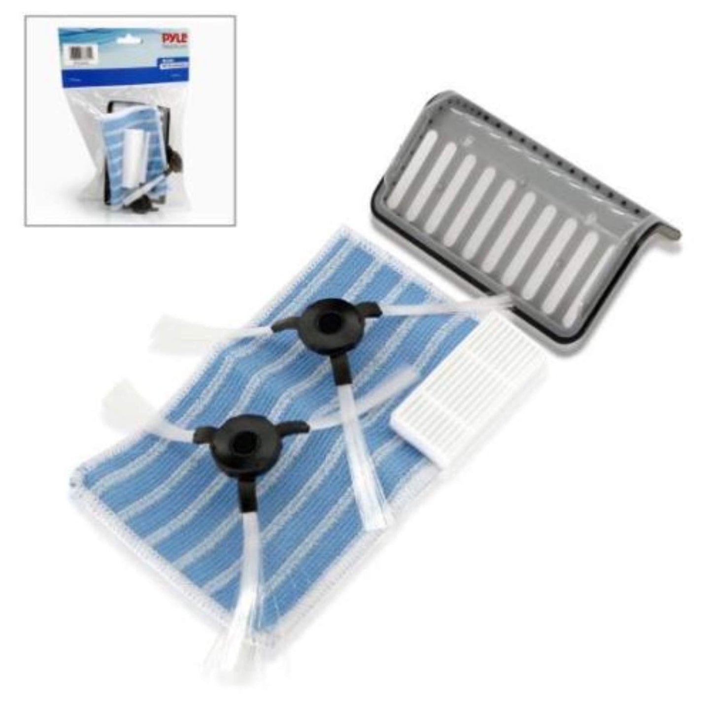 PURE CLEAN PRTPUCRC9510 PureClean-(2) Rotating Side Brushes (1) AIR Dustbin (1) Dry Mop Cloth-Robot Vacuum Cleaner Replacement Parts and Accessory Compatible Only With PUCRC95-PRTPUCRC9510, Filter Kit
