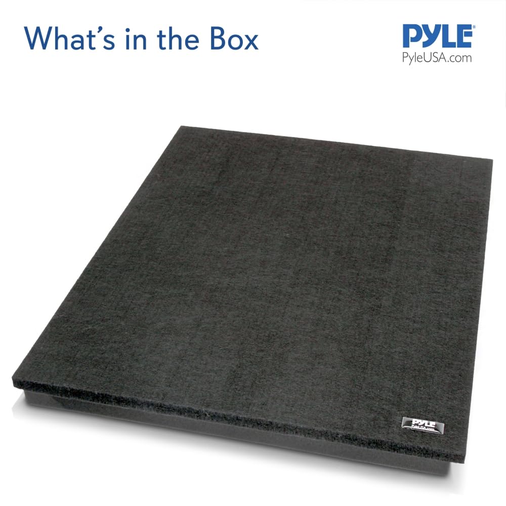 Pyle Sound Dampening Speaker Riser Foam - Audio Acoustic Noise Isolation Platform Pads Recoil Stabilizer w/ Rubber Base Pad For Studio Monitor, Subwoofer, Loudspeakers PSI12 (22.5 x 17.8 x 1.8 Inch)