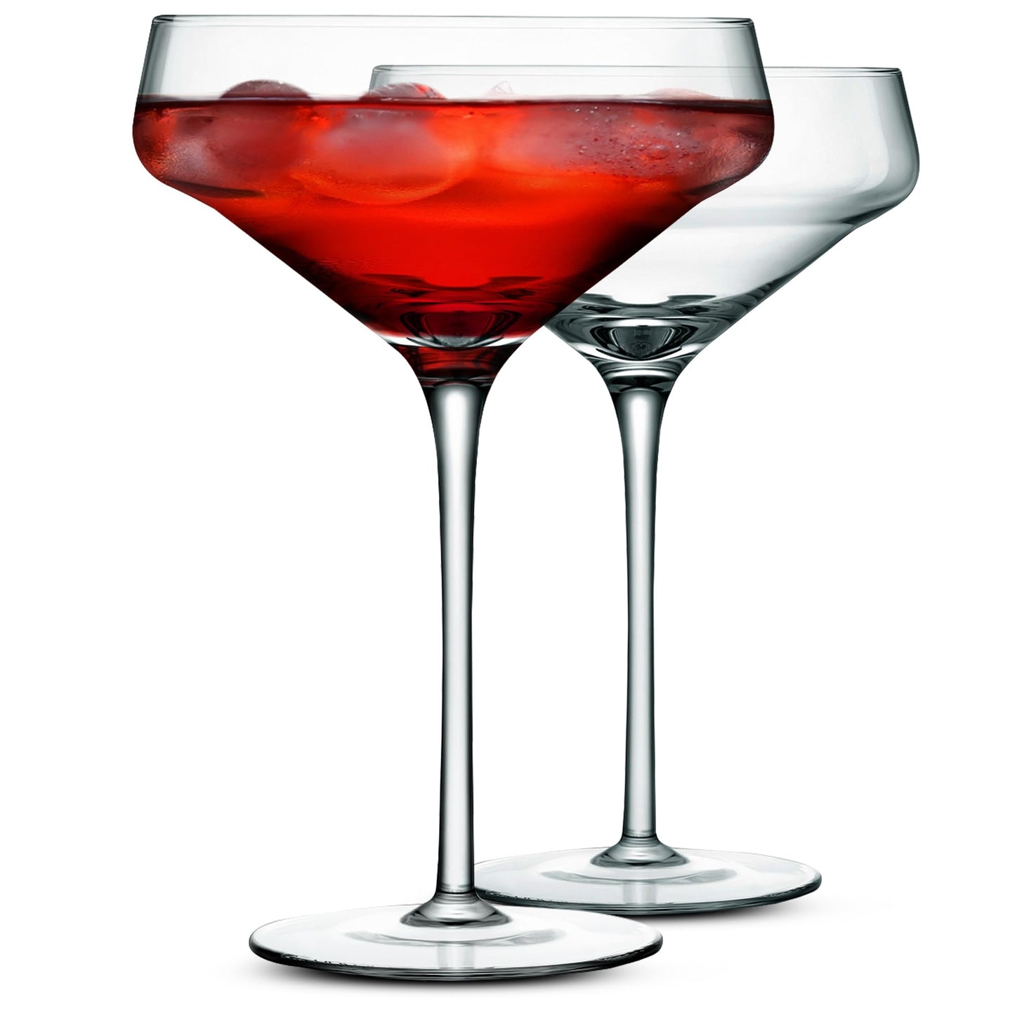 Nutrichef Martini Glasses Set of 2 - 10 oz - Hand Blown Crystal Martini Glasses with Stem - Elegant Cocktail Glasses, Martini Glass, Crystal Glasses For Housewarming Gifts, Parties, And Drinks