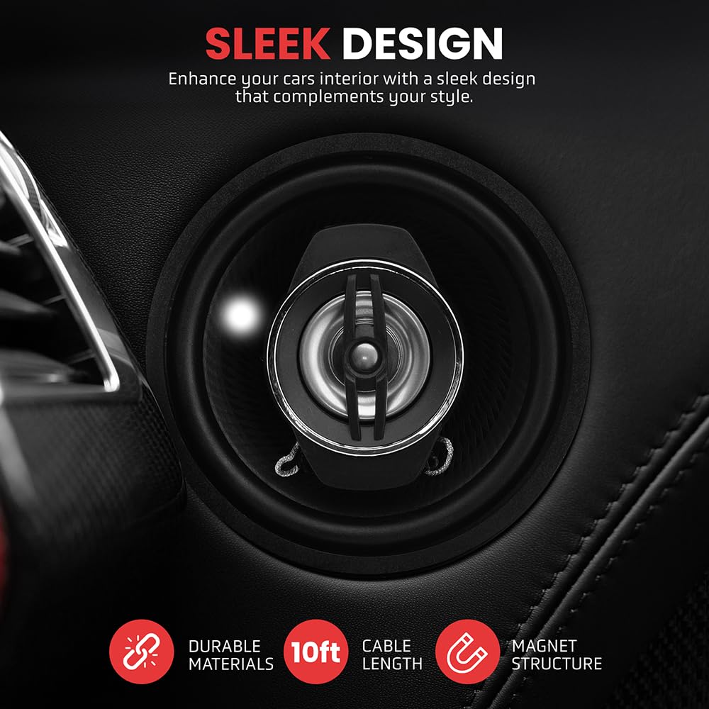 Pyle 2-Way Universal Car Stereo Speakers - 120W 3.5 Inch Coaxial Loud Pro Audio Car Speaker Universal OEM Quick Replacement Component Speaker Vehicle Door/Side Panel Mount Compatible - PL31BK (Pair)