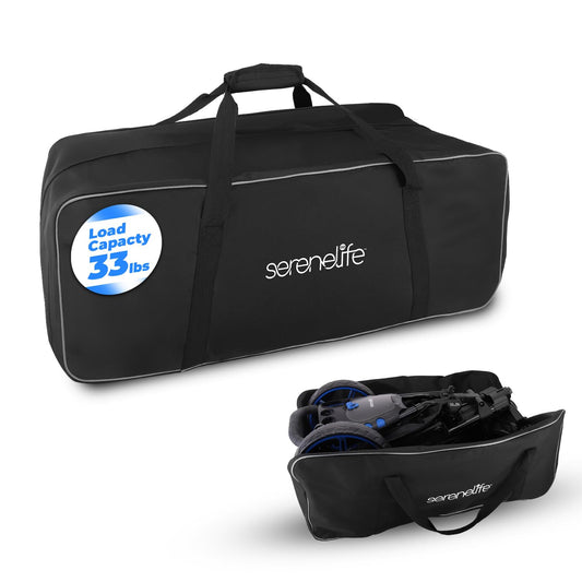 SereneLife Portable Golf Trolley Duffel Bag - Water-Resistant Extra Large Nylon Travel Duffel Luggage Bag with Durable Zippers, Large Compartment, Includes Shoulder Strap & Padded Handles SLGZBGA