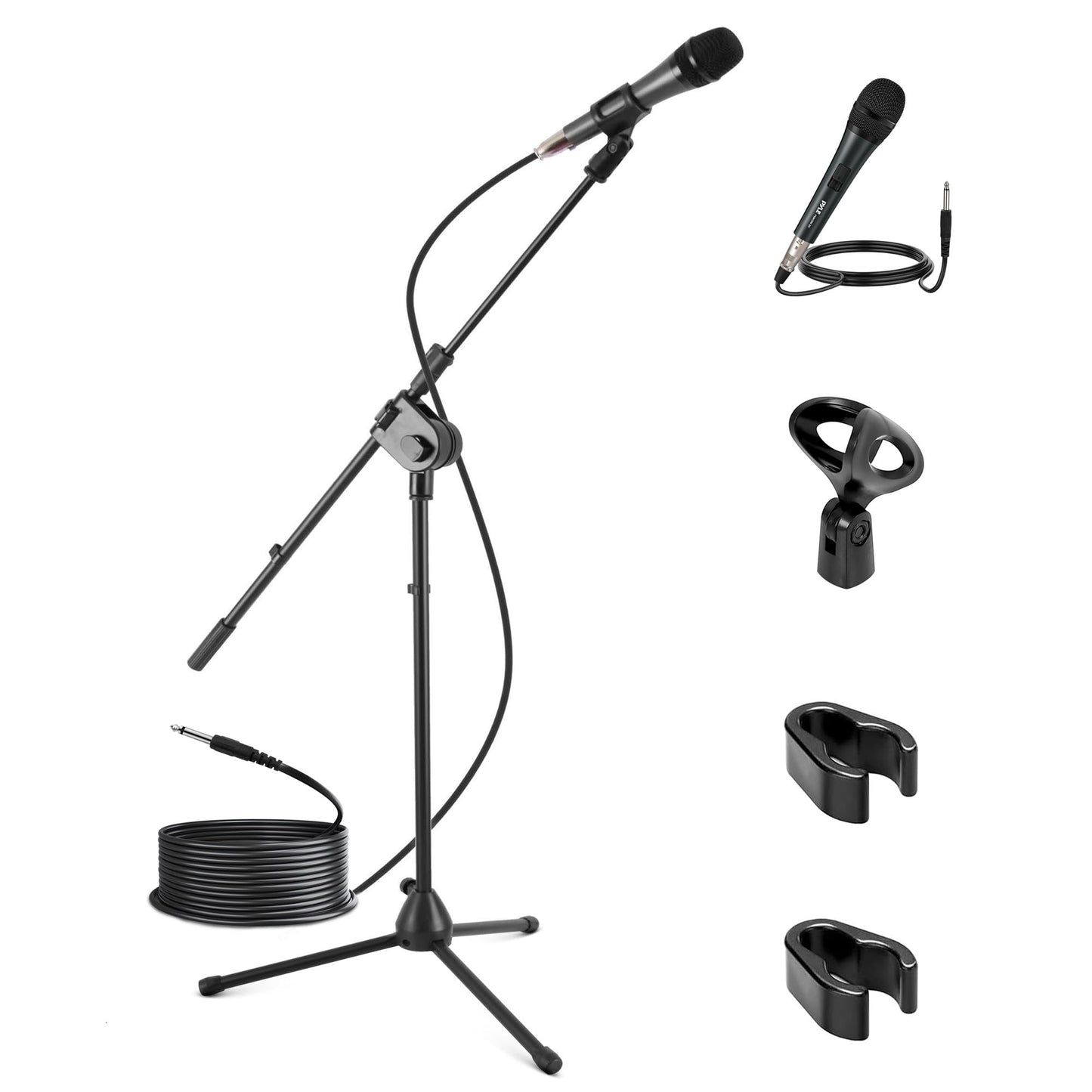 PYLE-PRO PMKSM20 Microphone and Tripod Stand With Extending Boom and Mic Cabl