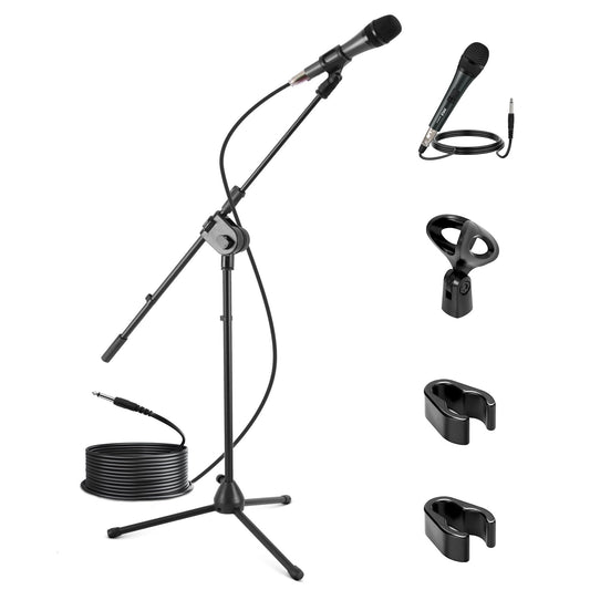 PYLE-PRO PMKSM20 Microphone and Tripod Stand With Extending Boom and Mic Cabl