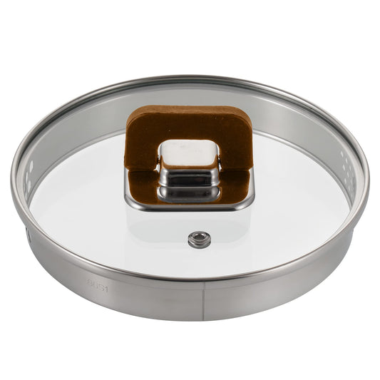 NutriChef 3.1 Quart Saucepan Pot-See-Through Tempered Glass Lids, Works with Model: NCCWSTKBR (Brown), One Size