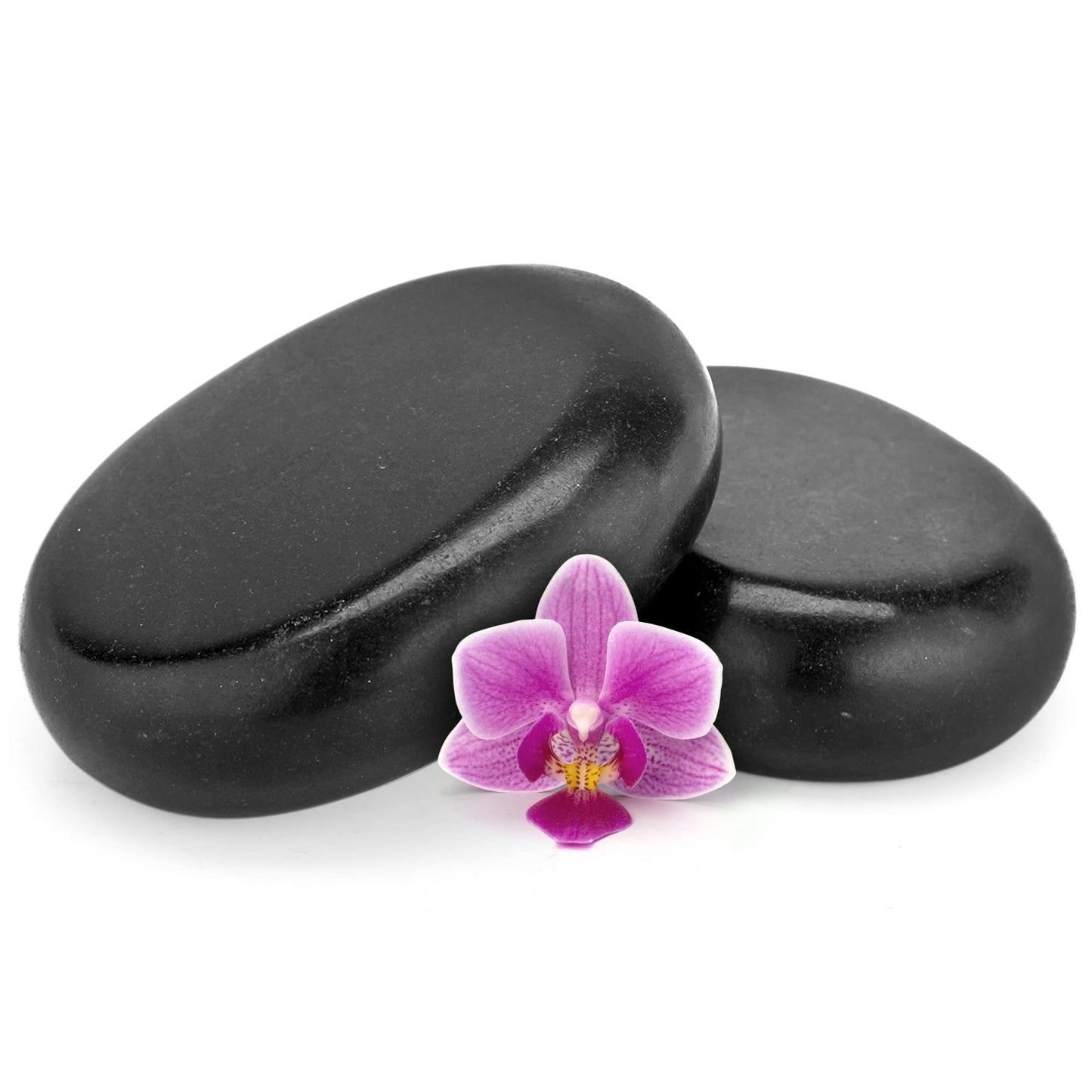 SereneLife 2 Pcs. Large Massage Stones - Includes Traveling Bag and Small Brown Box, Melt Away Stress to Soothe Muscle Tension, Soreness, Stiffness, Travel Bag for Protection