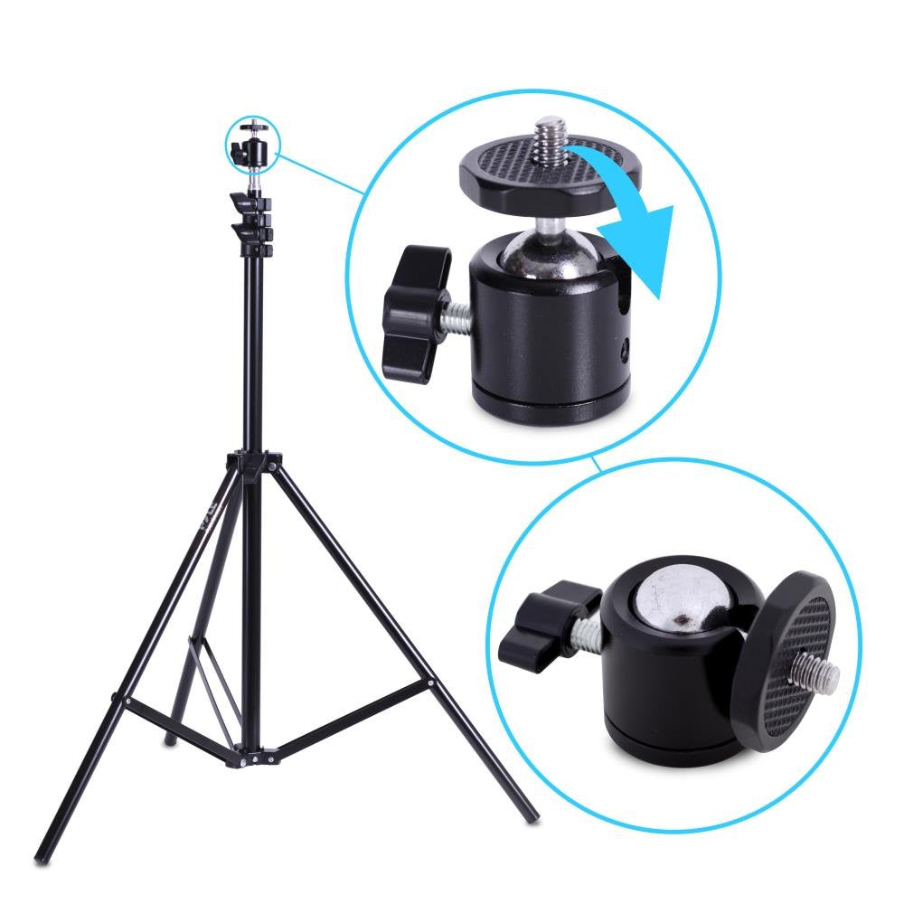 Pyle Portable Mini Projector Tripod Stand with 360° Rotation – Adjustable Height 27.6” to 78.7”, Universal 1/4” Screw Mount Compatible with Pocket Projectors, Cameras, Camcorders and Outdoor Use