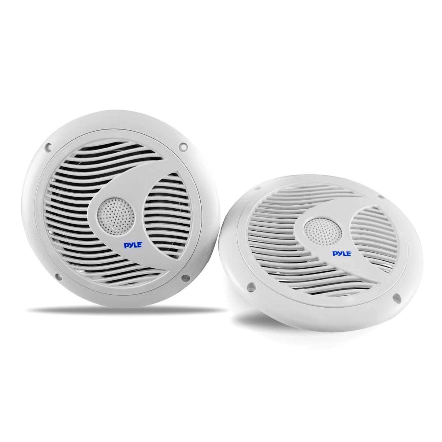 Pyle Marine Speakers, LED Lights, Waterproof, 6.5 Inch, 150 Watt Power, IP44 Grade, Polypropylene Cone, Includes Wiring & Mounting Hardware, Perfect for Marine Vehicles or Automobiles, White