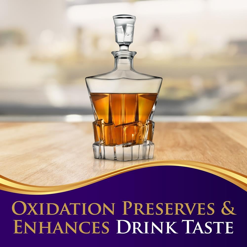 NutriChef Whiskey Decanter, Glass Liquor Decanter, Gifts for Men Dad, Anniversary, Birthday, Christmas- for Bourbon Scotch Liquor Vodka, BPA Free