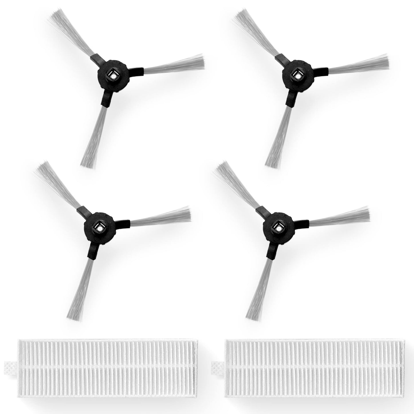 SereneLife PUCRCX70 Robot Vacuum Accessory Kit - (4) Sweeping Side Brushes, (2) Air Filter - Robot Vacuum Cleaner Replacement Parts and Accessory Kit Compatible Only with PUCRCX70 PRTPUCRCX7010