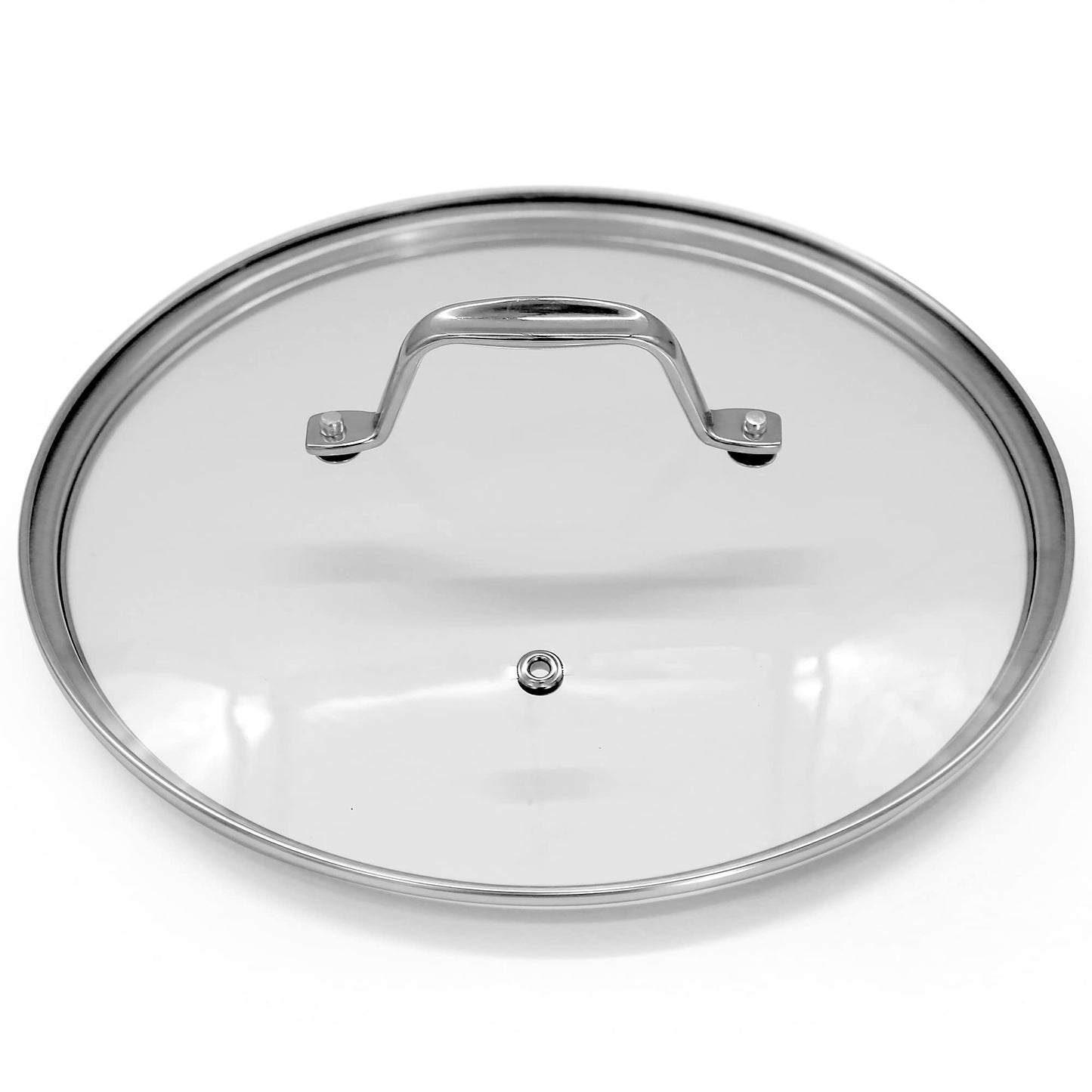 NutriChefKitchen Cookware Stockpot Lid, See Through Tempered Glass Lids, Works with Model: NCSP16, Stain Resistant and Easy to Clean