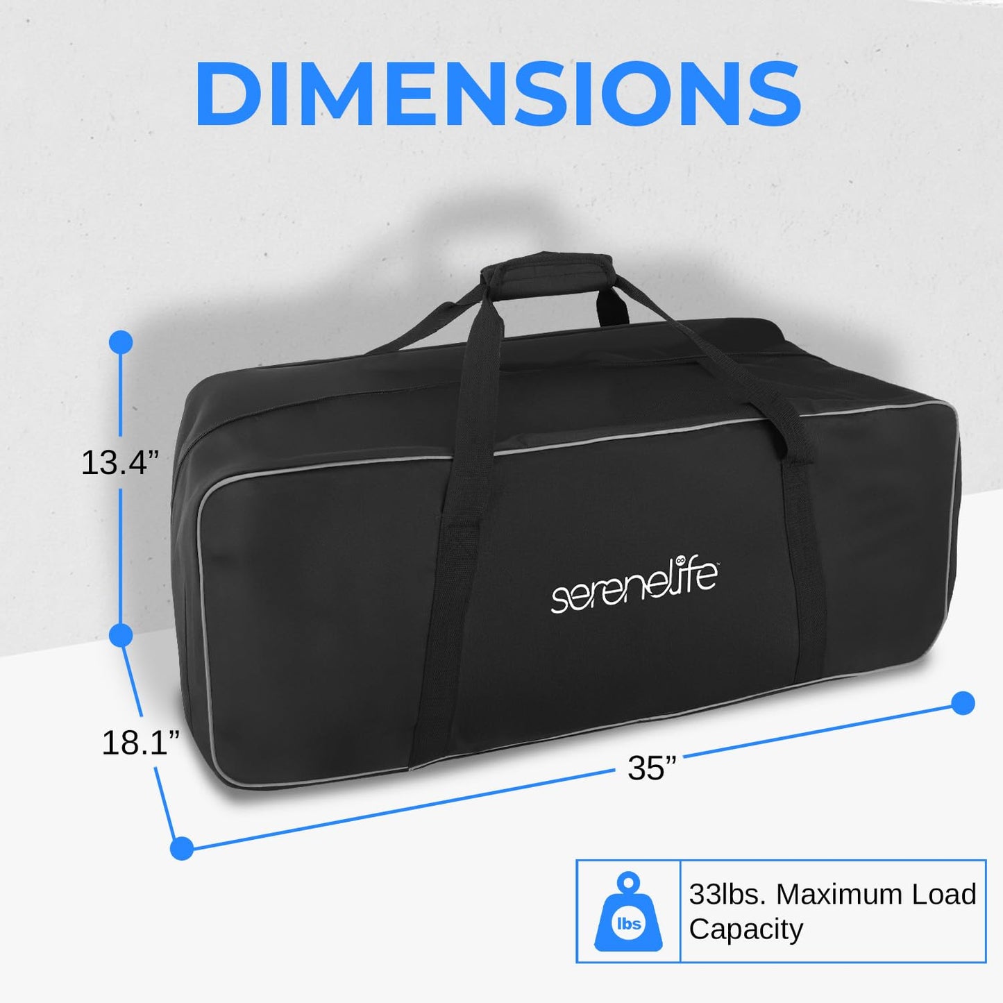 SereneLife Portable Golf Trolley Duffel Bag - Water-Resistant Extra Large Nylon Travel Duffel Luggage Bag with Durable Zippers, Large Compartment, Includes Shoulder Strap & Padded Handles SLGZBGA