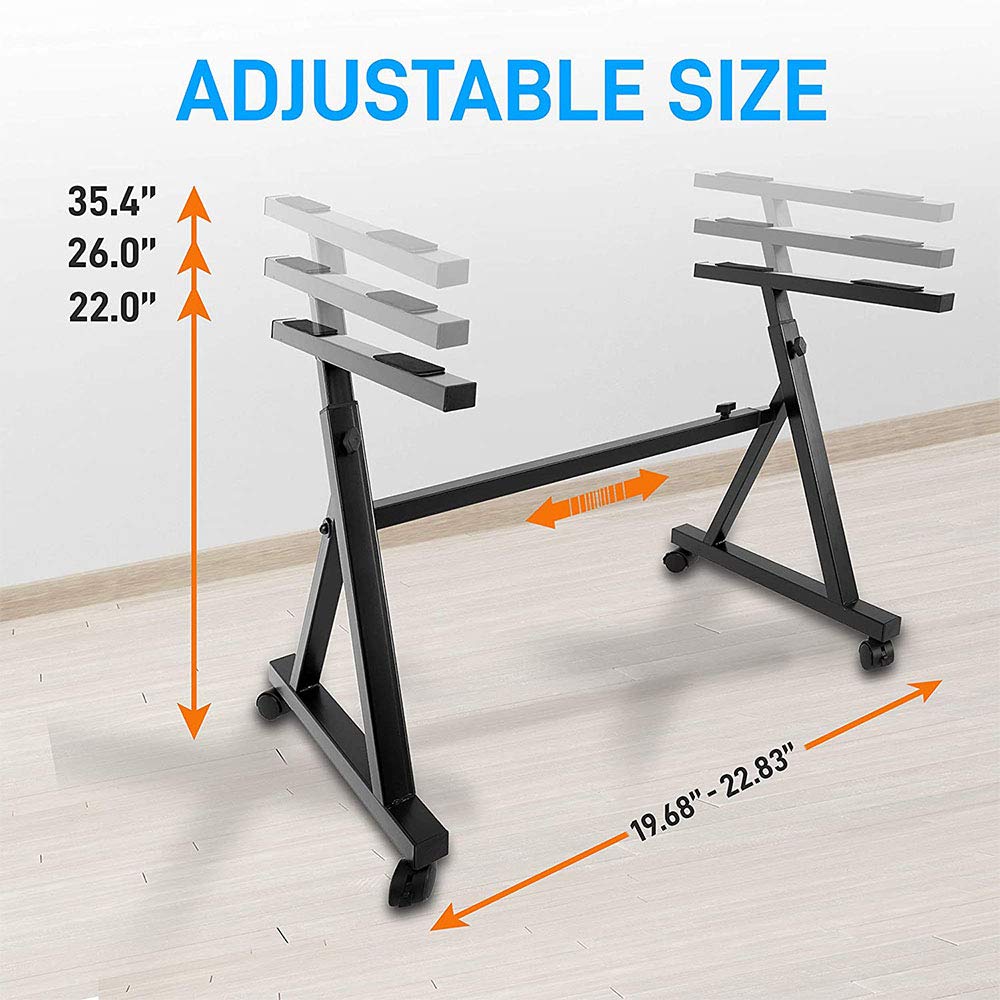 Pyle Port Universal Electronic Black Heavy-Duty Z Style Keyboard Organ Holder Rack Portable Piano Stand W/Adjustable Height and Width, Locking Wheels PKST48