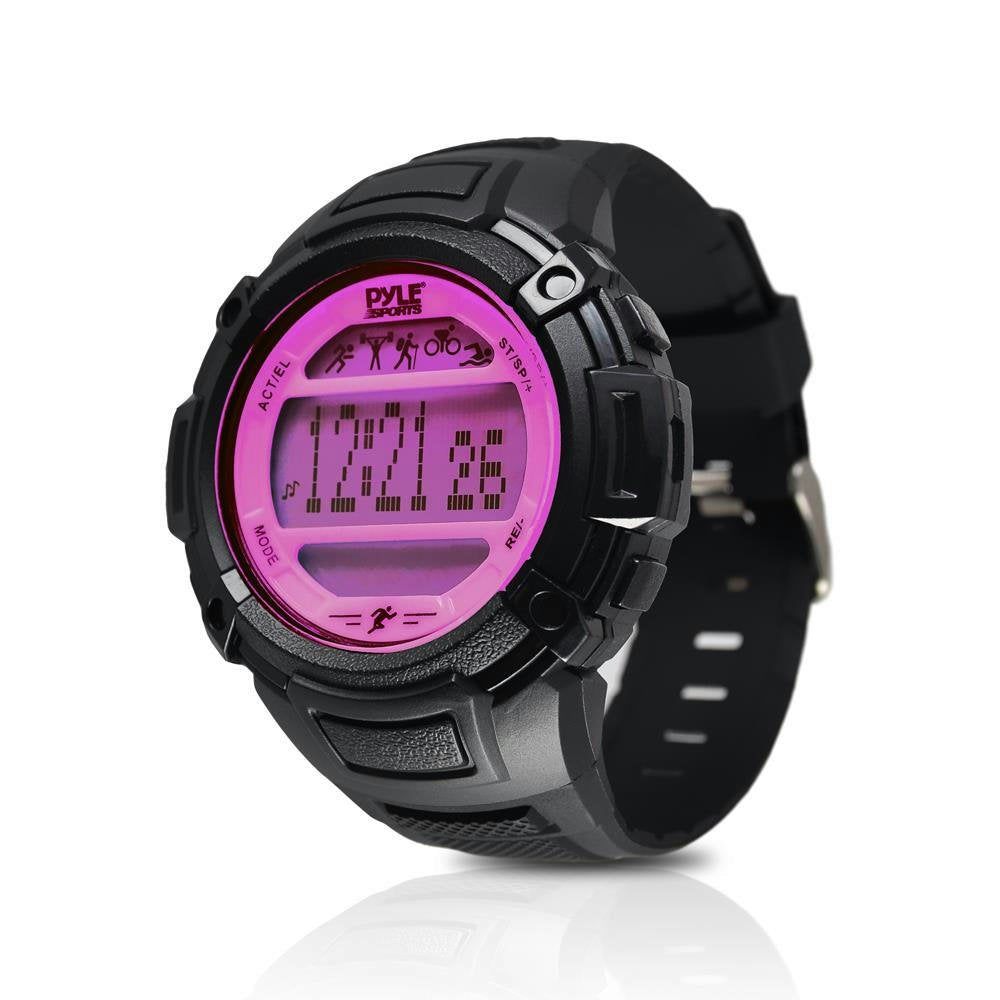 Pyle Digital Multifunction Sports Wrist Watch - Smart Fit Classic Men Women Sport Running Training Fitness Gear Tracker w/ Sleep Monitor, Pedometer, Alarm, Stopwatch, Backlight - Pyle PAST44PN (Pink)
