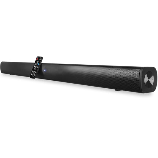 Pyle Wave Base Sound bar with Bluetooth for TV Tabletop Digital Audio Speaker System/Home Theater, Gaming, Projectors, with Remote Control, Inputs AUX, Optical in, USB - PSBV110B