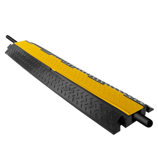 Pyle Durable Cable Protective Ramp Cover - Supports 11000 lbs, Single Channel Heavy Duty Cord Protection with Flip-Open Top Cover, 39.4”x5.11”x1.8” Cable Concealer for Indoor, Outdoor Use - PCBLCO102
