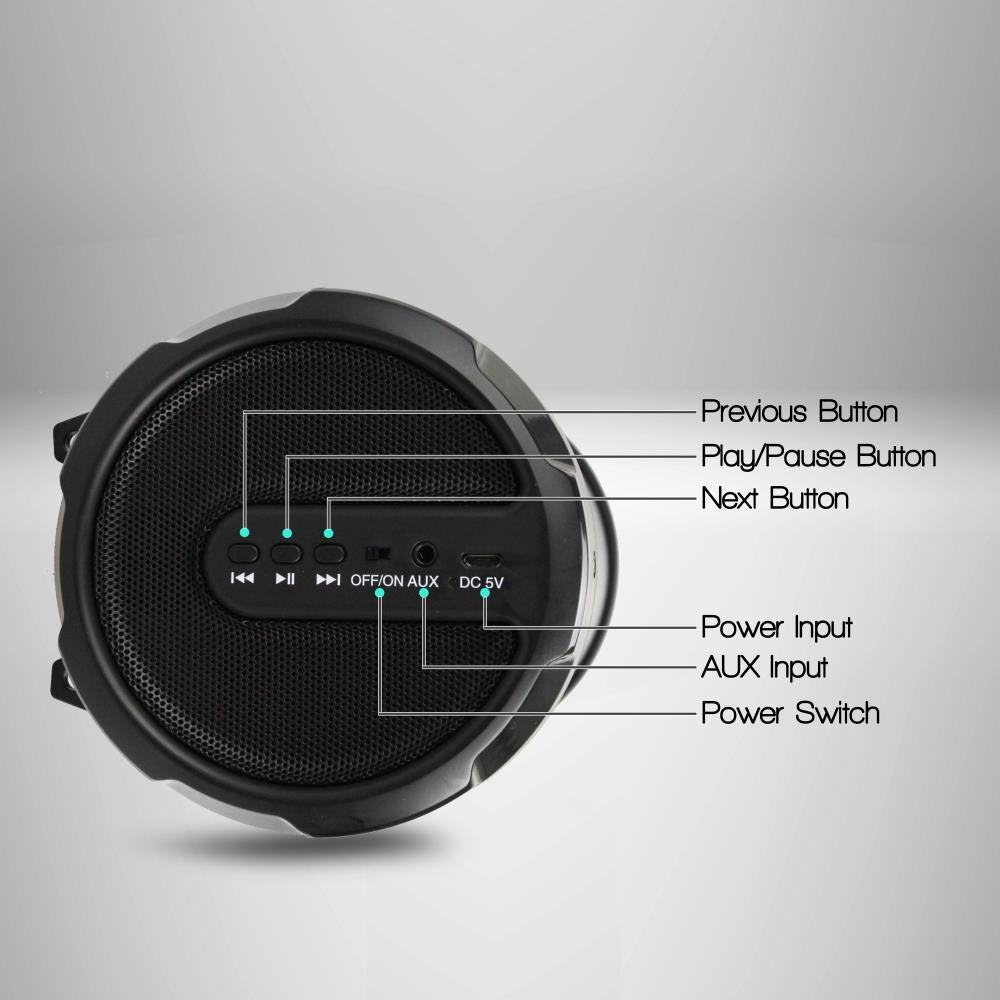 Pyle Portable Speaker, Boombox, Bluetooth Speakers, Rechargeable Battery, Surround Sound, Digital Sound Amplifier, 3.5mm Aux Input, 2.1 Channel Hi-Fi Active Stereo Speaker System in Black - PBMSPG11