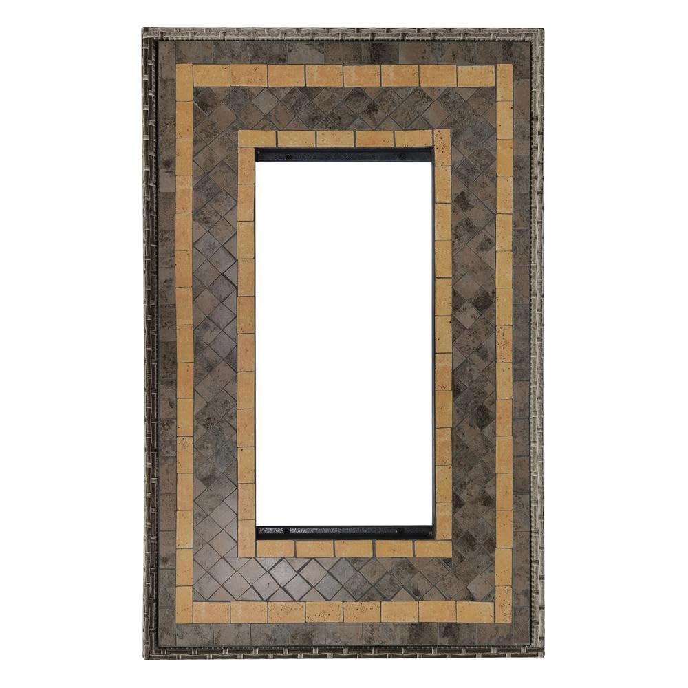 Jovial Rectangular Fire Pit Metal Table Frame Tile Top Replacement Part, Made with Strong, and Heat Resistant Metal and Tile, All Weather Resistant, Suitable for Propane Gas Fire Pit