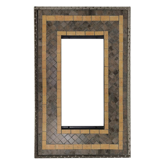 Jovial Rectangular Fire Pit Metal Table Frame Tile Top Replacement Part, Made with Strong, and Heat Resistant Metal and Tile, All Weather Resistant, Suitable for Propane Gas Fire Pit
