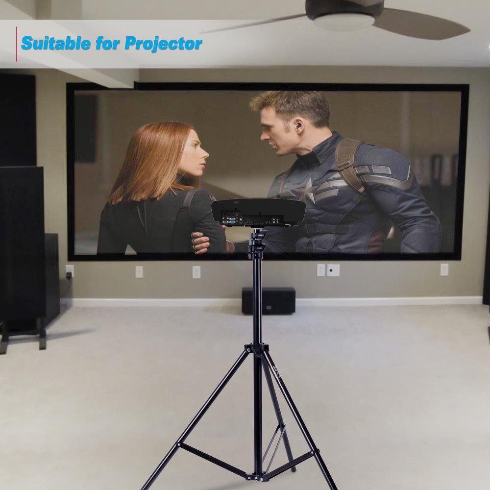 Pyle Portable Mini Projector Tripod Stand with 360° Rotation – Adjustable Height 27.6” to 78.7”, Universal 1/4” Screw Mount Compatible with Pocket Projectors, Cameras, Camcorders and Outdoor Use