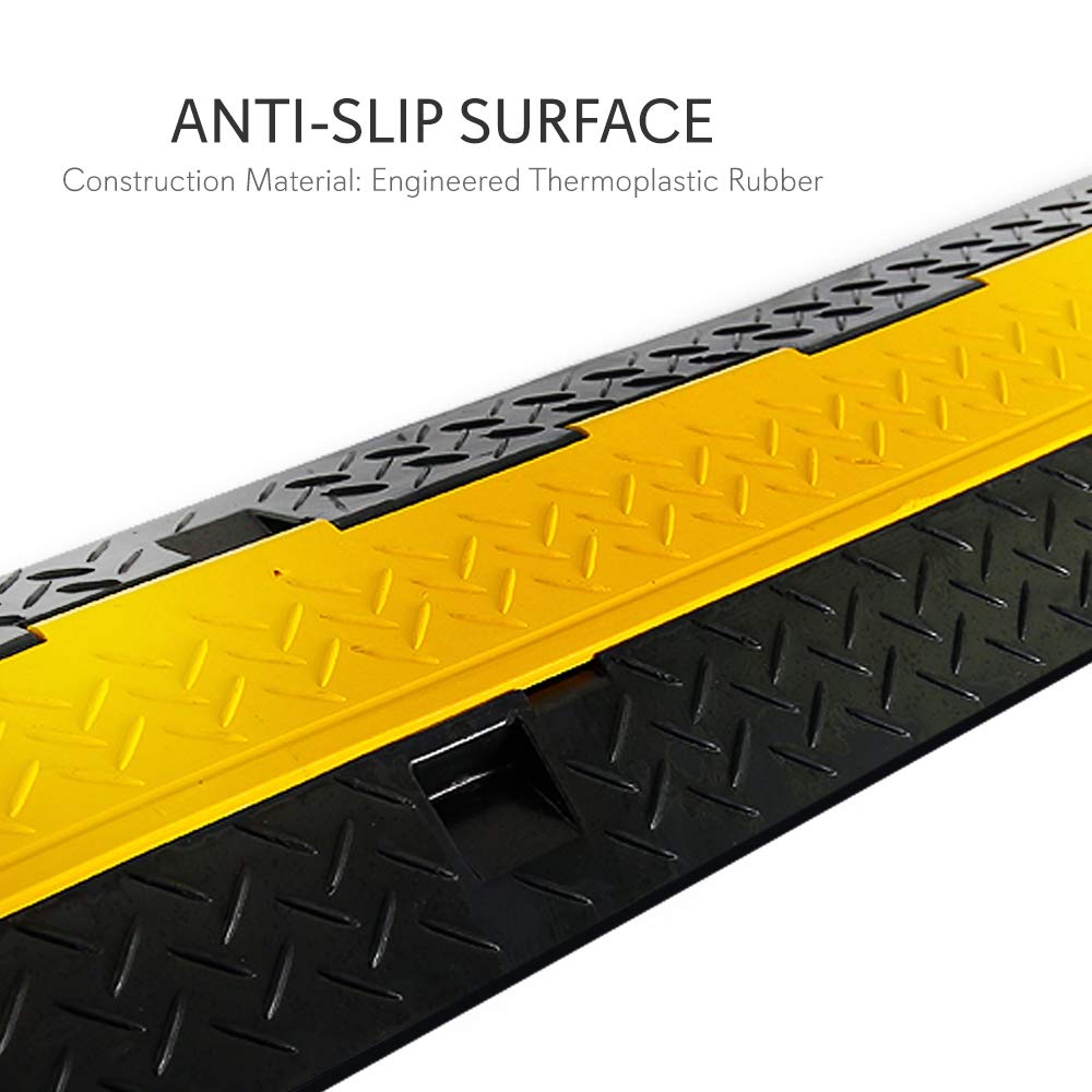 Pyle Durable Cable Protective Ramp Cover - Supports 11000 lbs, Single Channel Heavy Duty Cord Protection with Flip-Open Top Cover, 39.4”x5.11”x1.8” Cable Concealer for Indoor, Outdoor Use - PCBLCO102