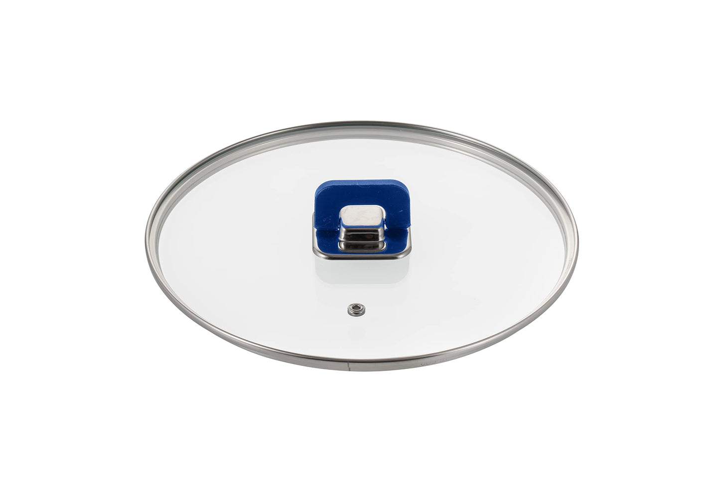 NutriChef Lid For 3.7 Quart Sautepan Pot - Non-Stick Stylish Kitchen Cookware with Foldable Knob, PFOA Free, Works with Model: NCCWSTKBUL (Blue)