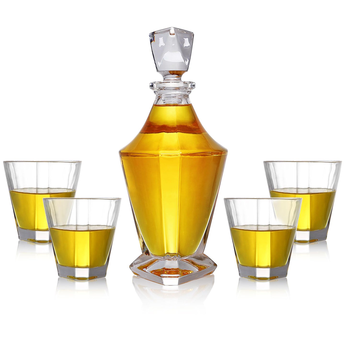 Nutrichef Whiskey Decanter - Classic Glass Liquor Decanter w/ Weighted Bottom, Cadeau Homme, Best Gifts for Husband, Easy to Clean, BPA Free, 850 ml