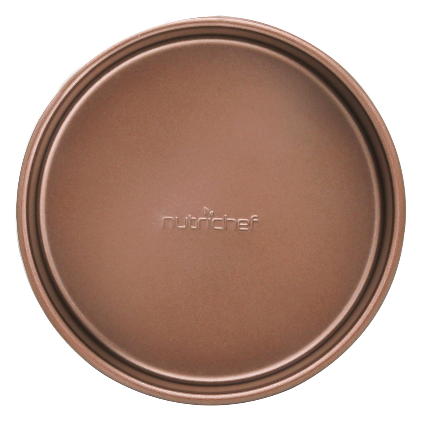NutriChef 7-inch Nonstick Round Cake Pan - Premium Carbon Steel Circular Baking Pan - Great for Baking Pies, Cheesecakes, Layer Cakes & More - Dishwasher Safe, Gold