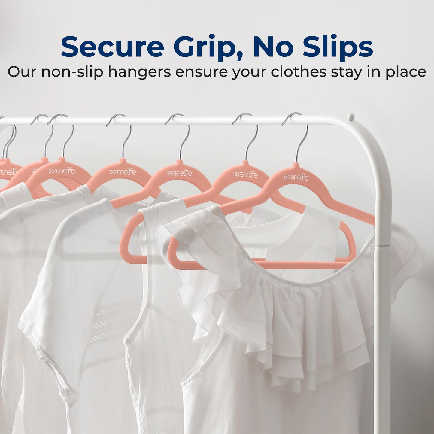SereneLife 200 Pack Velvet Hangers - Non-Slip Felt Hangers with 360° Swivel Hook, Space-Saving, Ultra-Thin, Lightweight for Shirts, Sweaters, Hoodies, Kids Clothes & Dresses