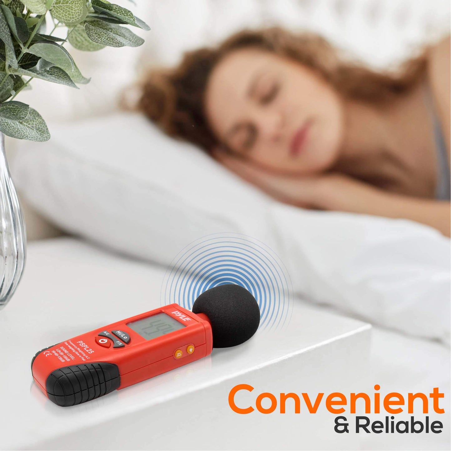 Pyle Digital Handheld Sound Level Meter - Meter Automatic with A and C Frequency Weighting for Musicians and Sound Audio Professionals, 9V Battery Type - Pyle SPL25, Red/Black (PSPL25)