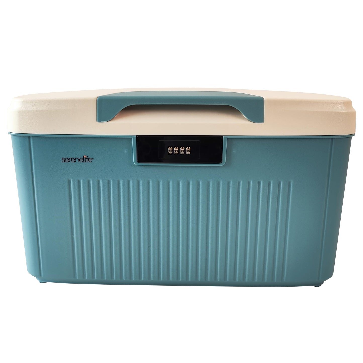 SereneLife Lockable Storage Container Bin, 6.5 Gallon Capacity Heavy Duty Storage Box with Combination Lock, Bluee