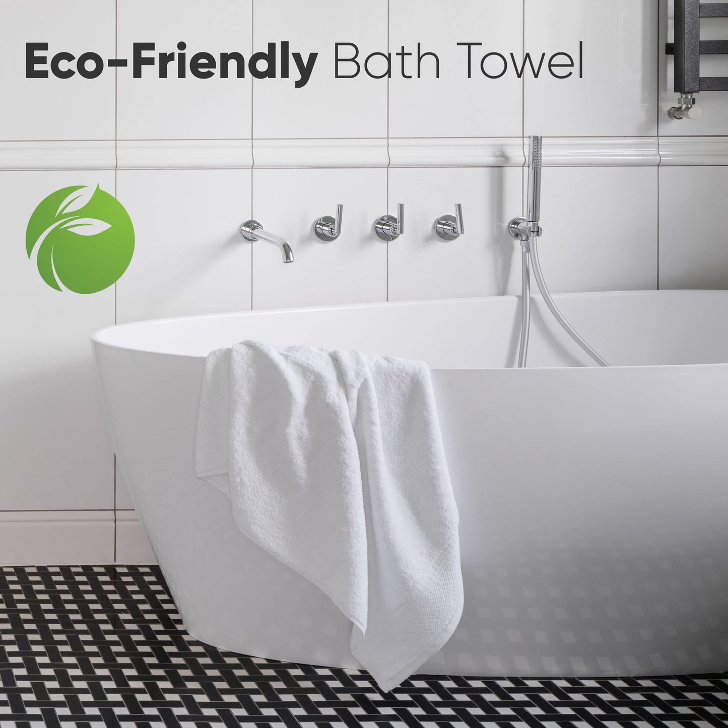 SereneLife Light White Bath Towels - Ultra Soft Extra Absorbent Machine Washable Hotel Spa Quality Bathroom Towel Sheet - Guests, Pool, Gym, Camp, Travel, College Dorm, Shower