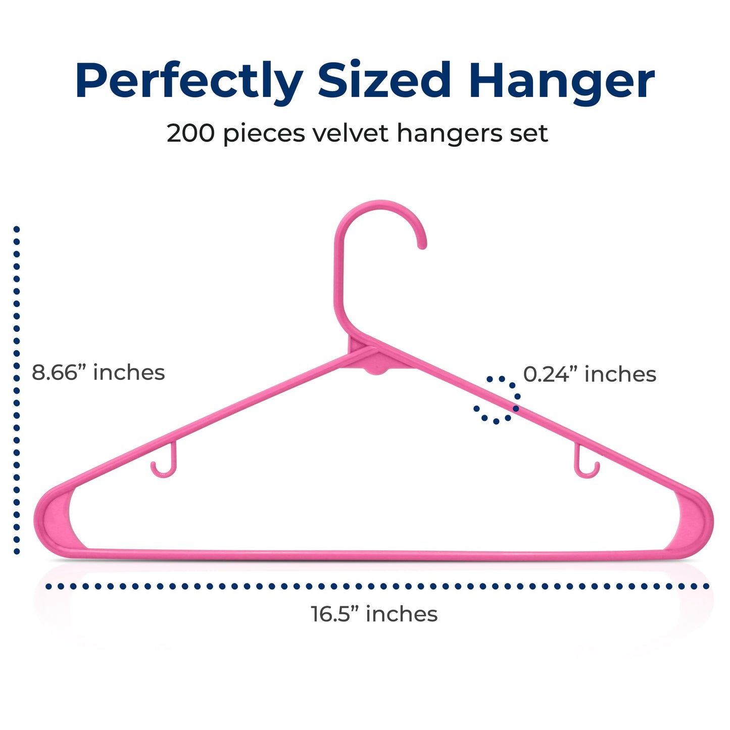 SereneLife 200 Pack Plastic Hangers, Non-Slip, Space-Saving Closet Organizers, Durable and Strong for Shirts, Sweaters, Hoodies, Kids Clothes & Dresses, Ultra-Thin, Lightweight