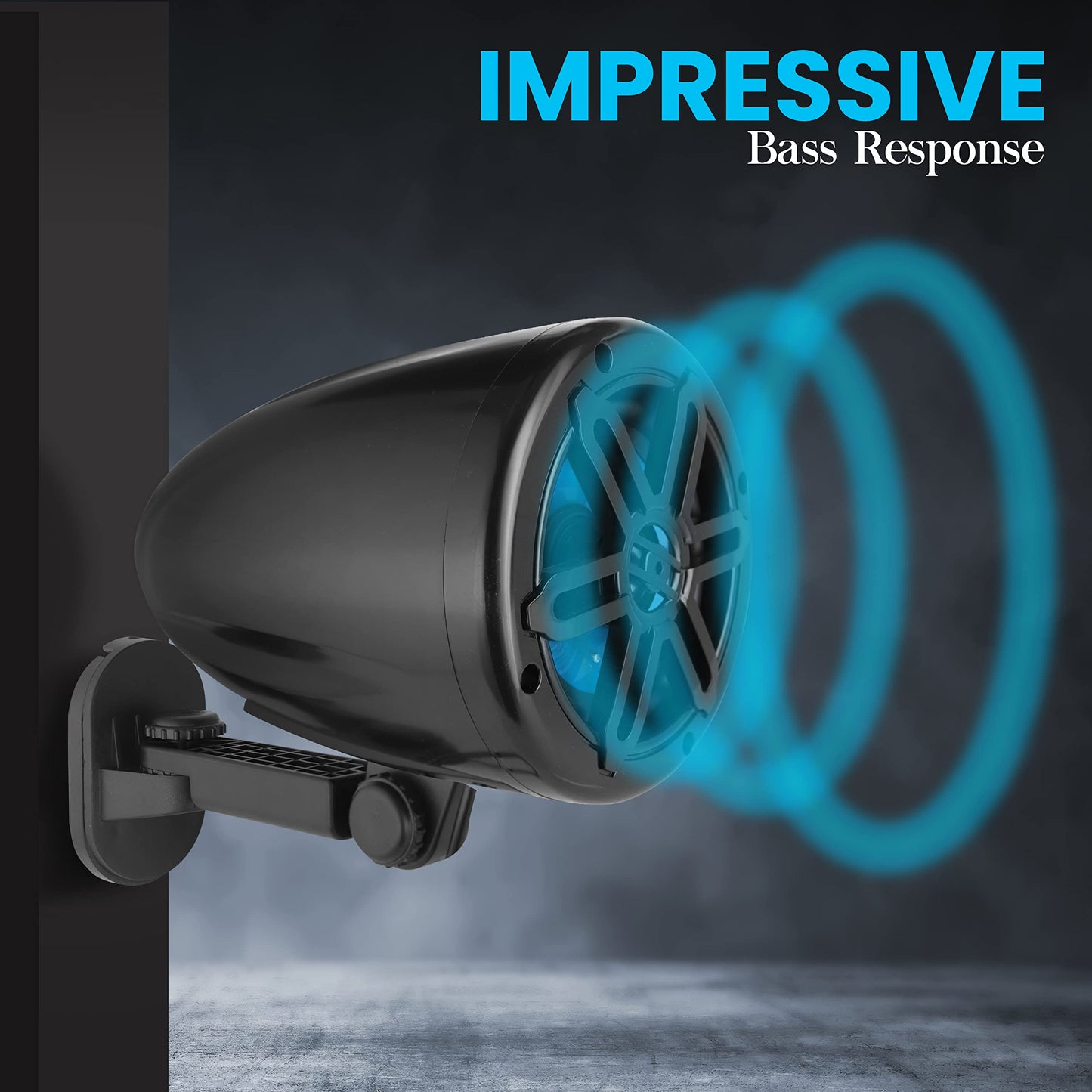 PyleUsa 5.25”Waterproof Off-Road Speakers-180W 2-Way Marine Woofer Sound System w/ 360° Rotatable Bracket, Full Range Outdoor Audio Stereo Speaker for Motorcycle ATV Jeep Boat, Includes Bracket(Black)