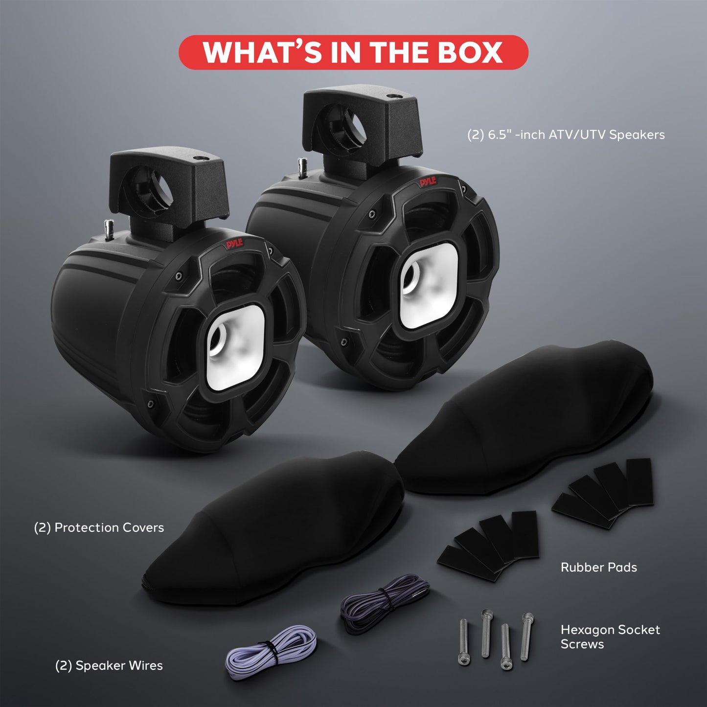 Pyle 6.5" 1300W Marine Tower Speakers - IPX6 Rated Waterproof Powersport Speaker System, 2-Way Full Range Passive Stereo Sound - Outdoor Audio for ATV, UTV, Boat, Jeep & More - Easy to Mount (Pair)