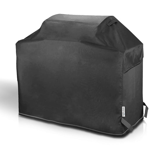 SereneLife Heavy Duty Waterproof Barbecue Grill Cover - 50'' BBQ Cover, UV Resistant Material, Durable & Convenient Cover w/Fabric Handles & Fastening Straps, 600D Polyester with PVC Backing SLGCS