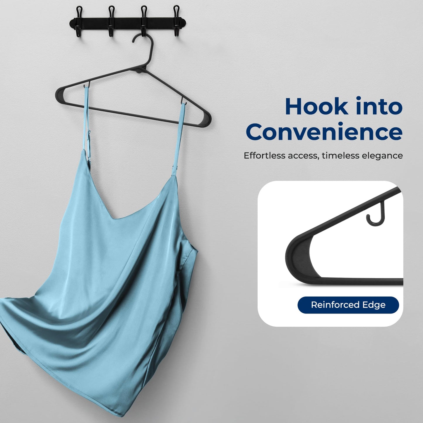 SereneLife 150 Pack Plastic Hangers, Non-Slip, Space-Saving Closet Organizers, Durable and Strong for Shirts, Sweaters, Hoodies, Kids Clothes & Dresses, Ultra-Thin, Lightweight